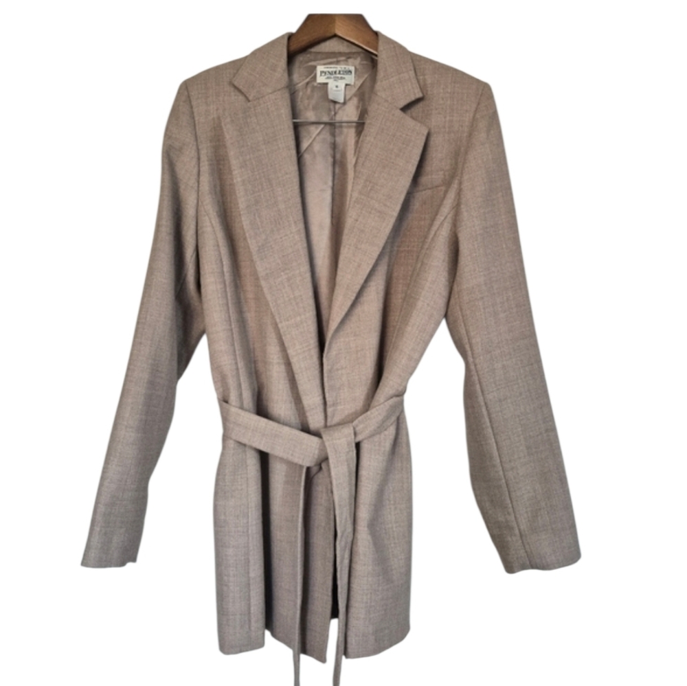 Pendleton Vintage Wool Blazer Jacket With Tie Size 10 Tall